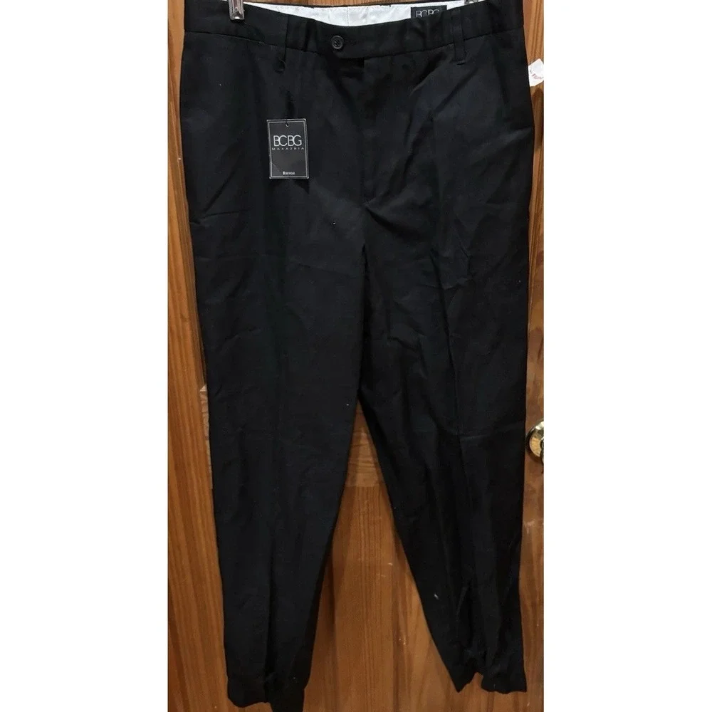 NWT BCBG Max Azria Men's Black Dress Pants Trousers 36x34